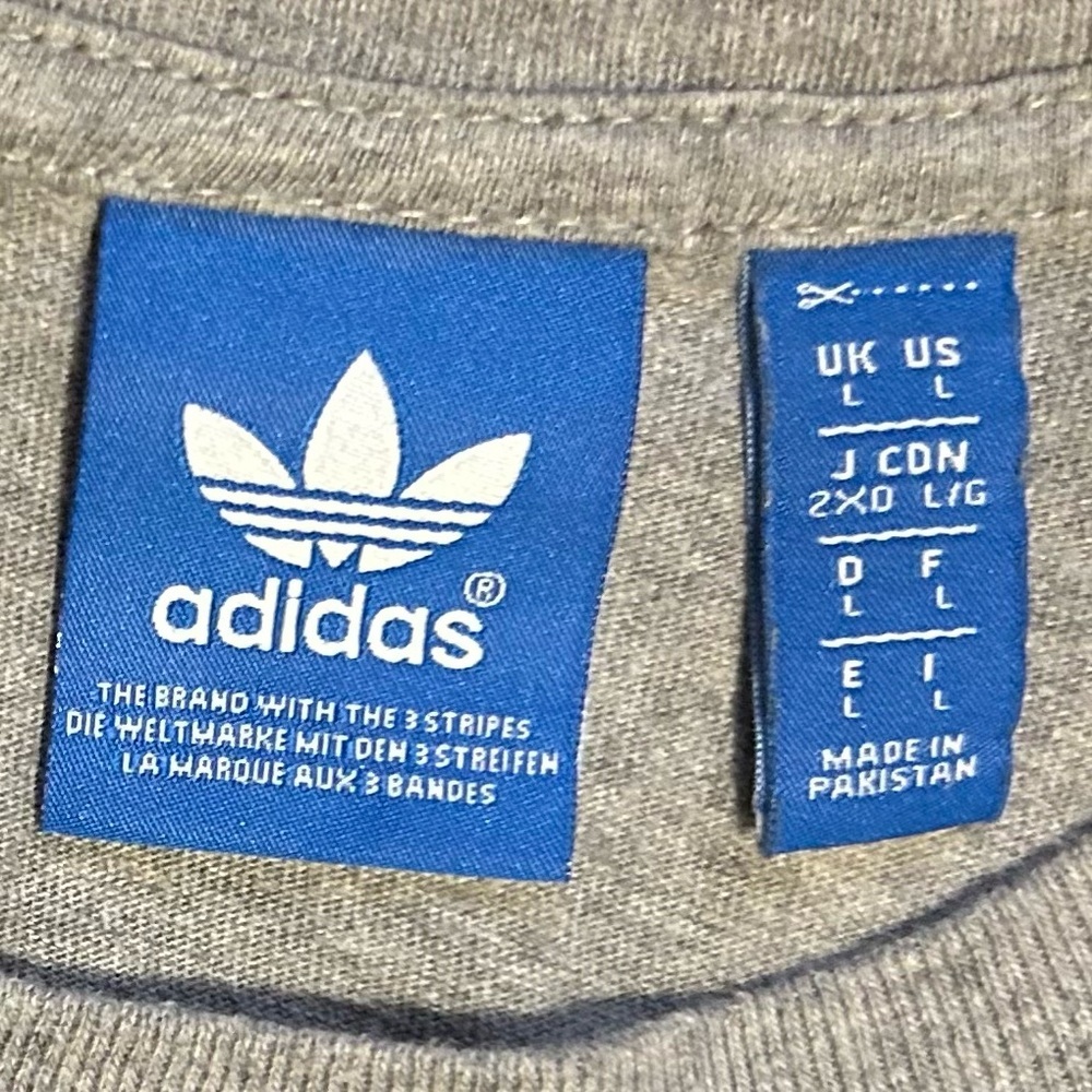Adidas Original Trefoil Logo Graphic Tee Heather Gray Men’s Large - Picture 3 of 6